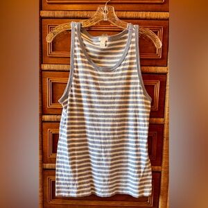 J. Crew women's tank top blue & white striped scoop neck Size S